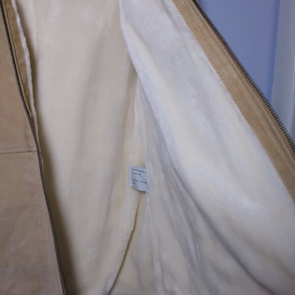 Stephanie Andrews Sueded Leather Coat/Jacket W/Hood Shearling Lined-Heavy SMALL - Picture 5 of 14